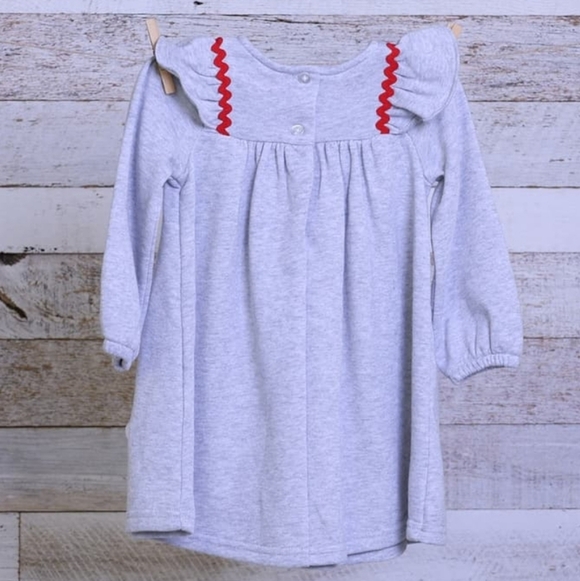Christmas Good Lad Girls Toddler Gray Santa Dress with Red Accents Size 4t - Picture 2 of 7